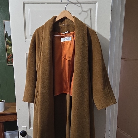 MaxMara Jackets & Blazers - MaxMara Brown Coat with Orange Lining